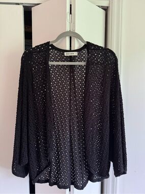 Grace Karin Black Openwork Crochet Cardigan